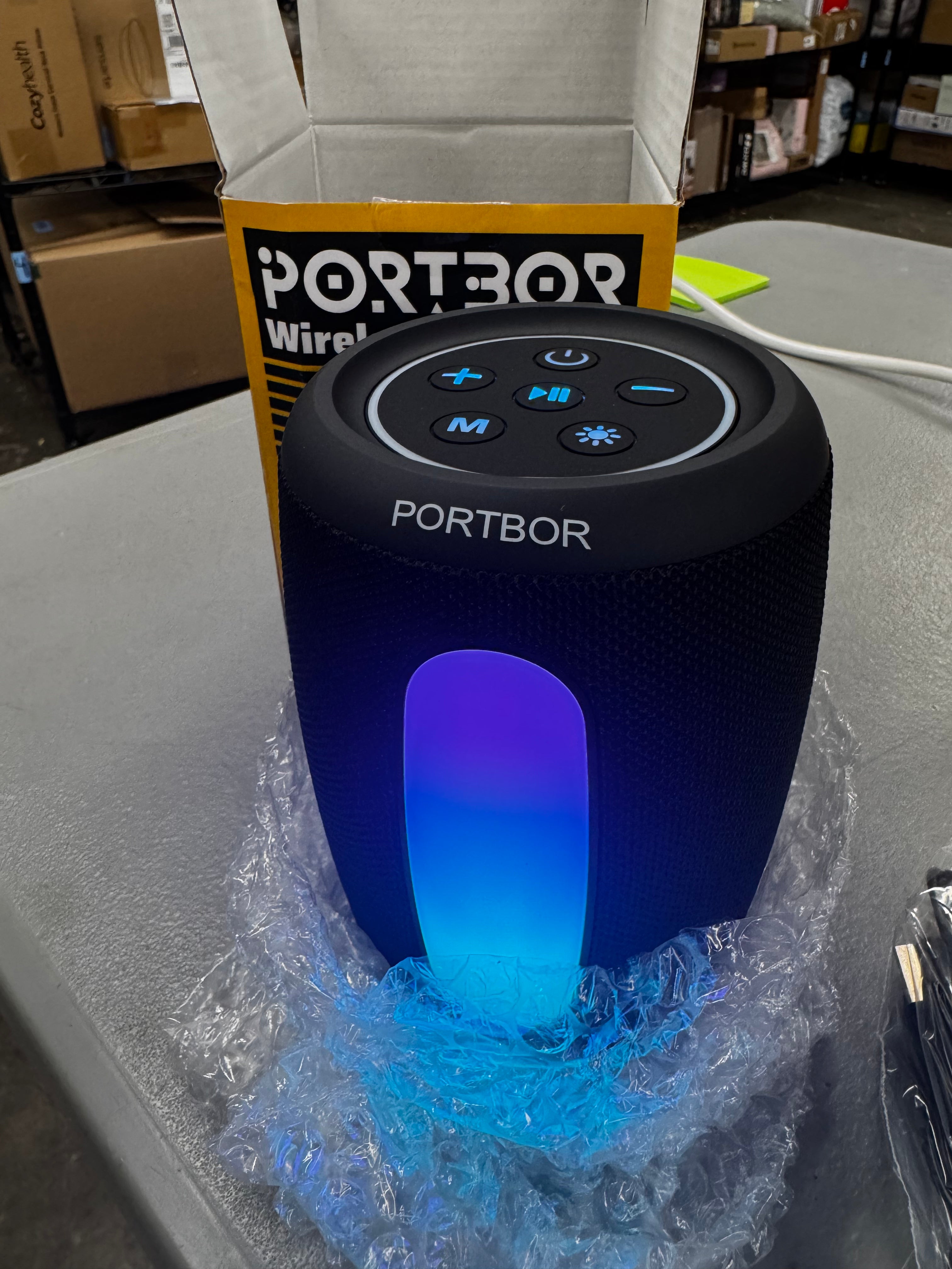 Portable Bluetooth Speaker, 2026 Powerful Stereo Loud Sound Wireless Speaker, 8 LED Modes, IPX5 Waterproof, Up to 36H Playtime, BT 5.3 with AUX, TWS Pairing, for Outdoor/Home/Party/Beach, Ideal Gifts