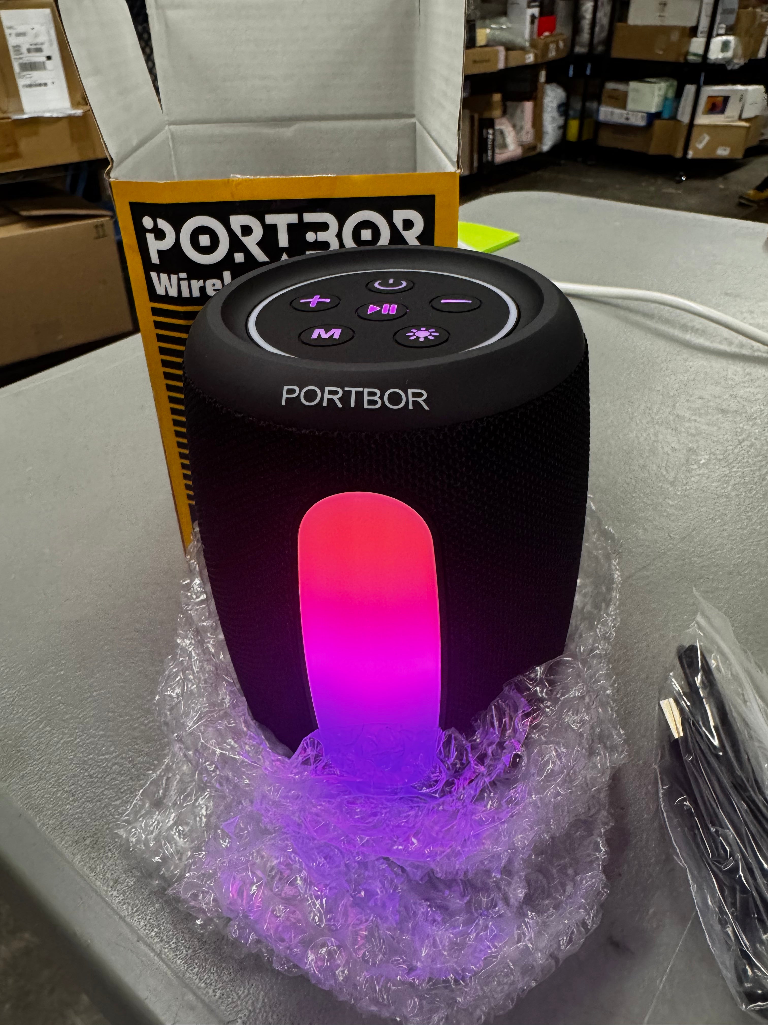 Portable Bluetooth Speaker, 2026 Powerful Stereo Loud Sound Wireless Speaker, 8 LED Modes, IPX5 Waterproof, Up to 36H Playtime, BT 5.3 with AUX, TWS Pairing, for Outdoor/Home/Party/Beach, Ideal Gifts