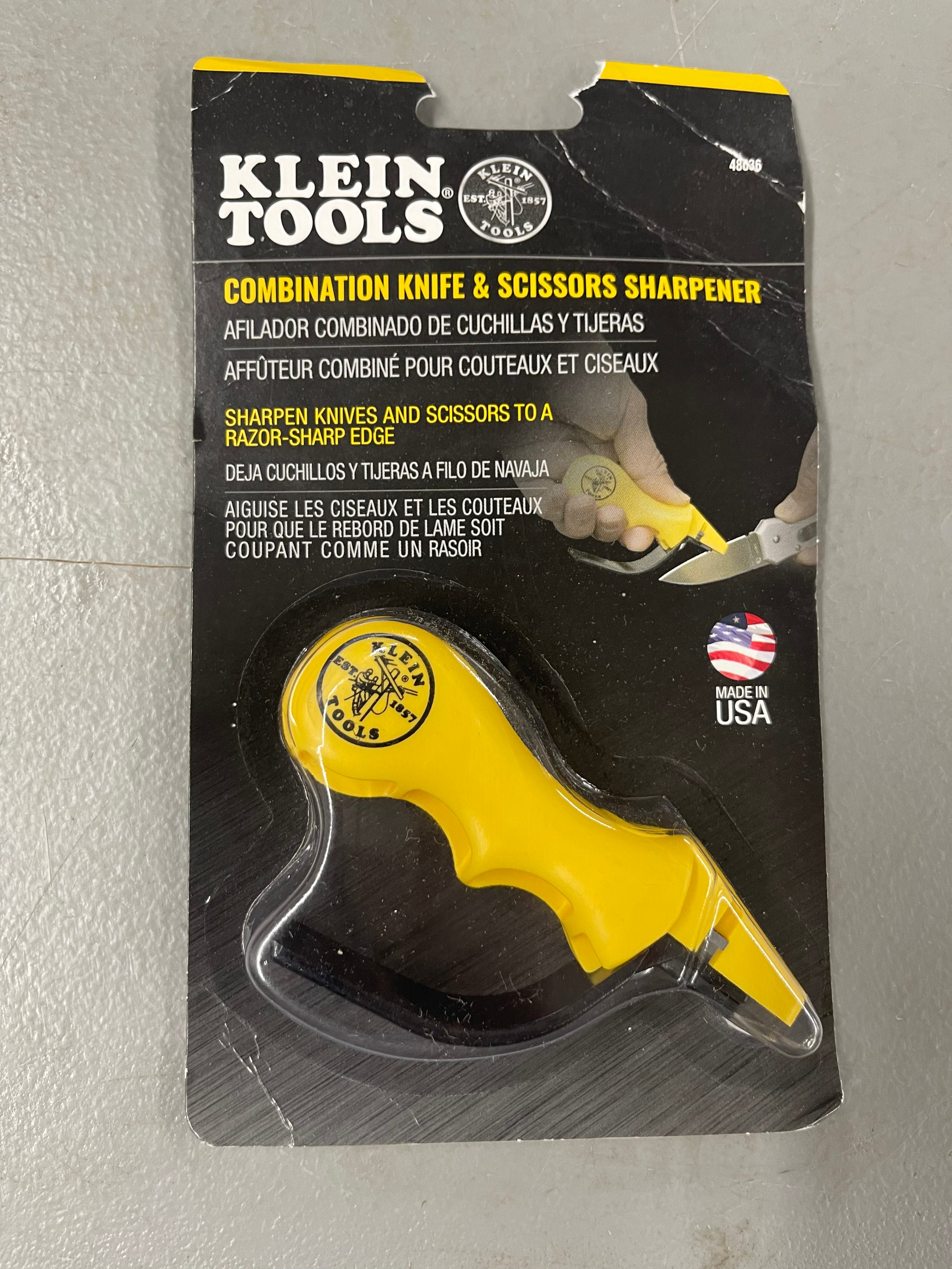 Klein Tools 48036 Combination Knife and Scissors Sharpener. Made in USA.