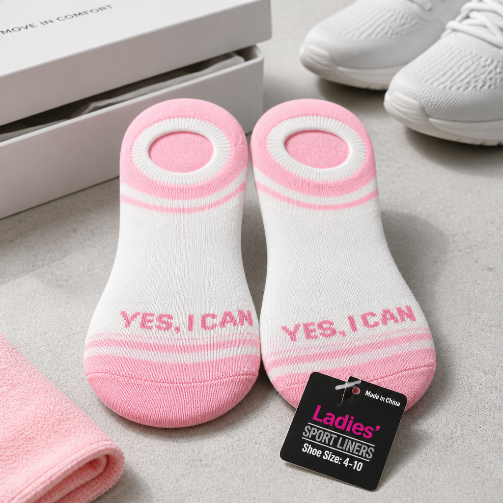 10 Pair motivational ladies, no-show socks, size 4-10