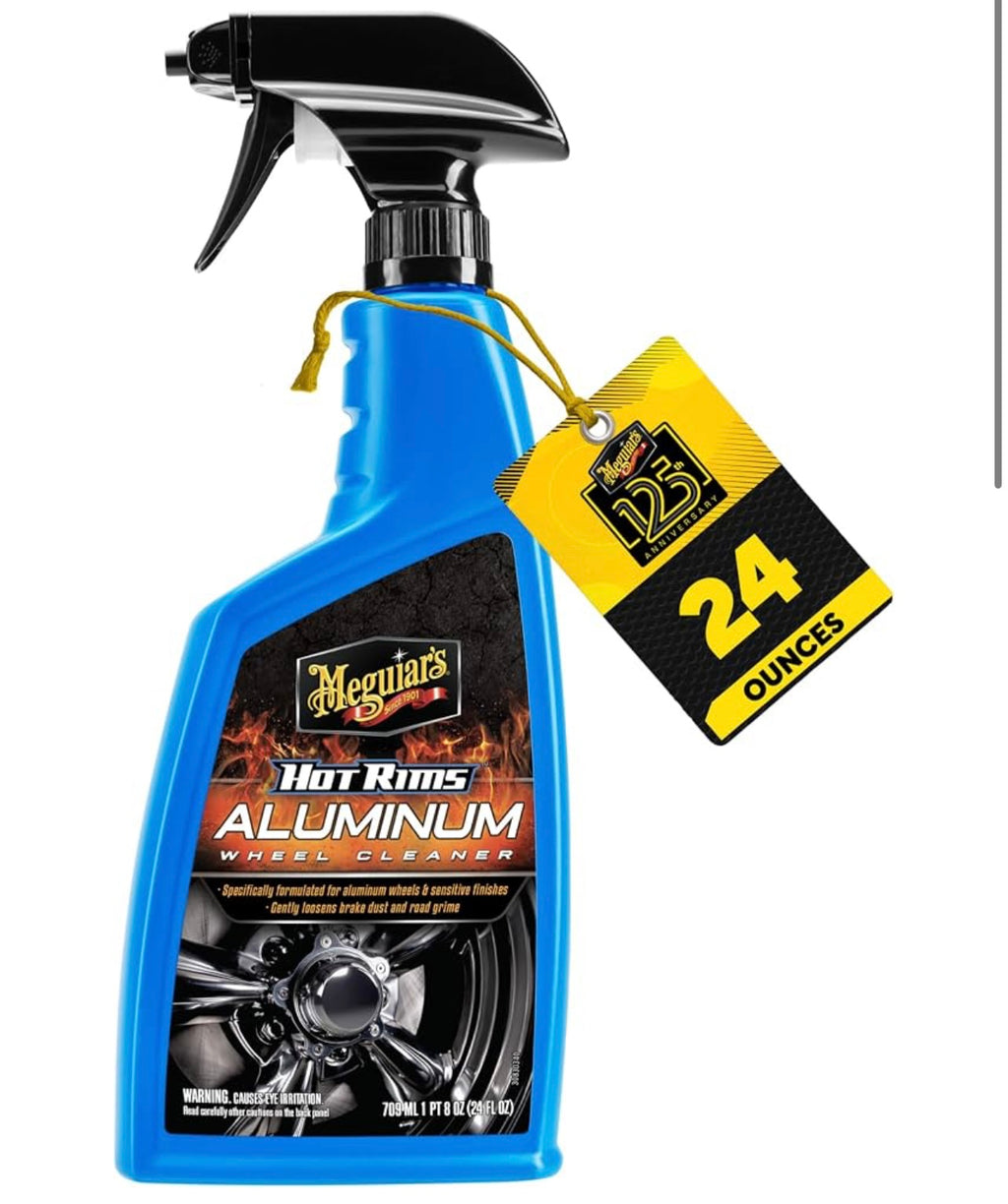 Meguiar's Hot Rims Aluminum Wheel Cleaner -24 Oz SprayWheel Cleaner, Removes Brake Dust, Road Grime and Dirt, Safe Car Detailing Spray for Cleaning Bare Aluminum Wheels