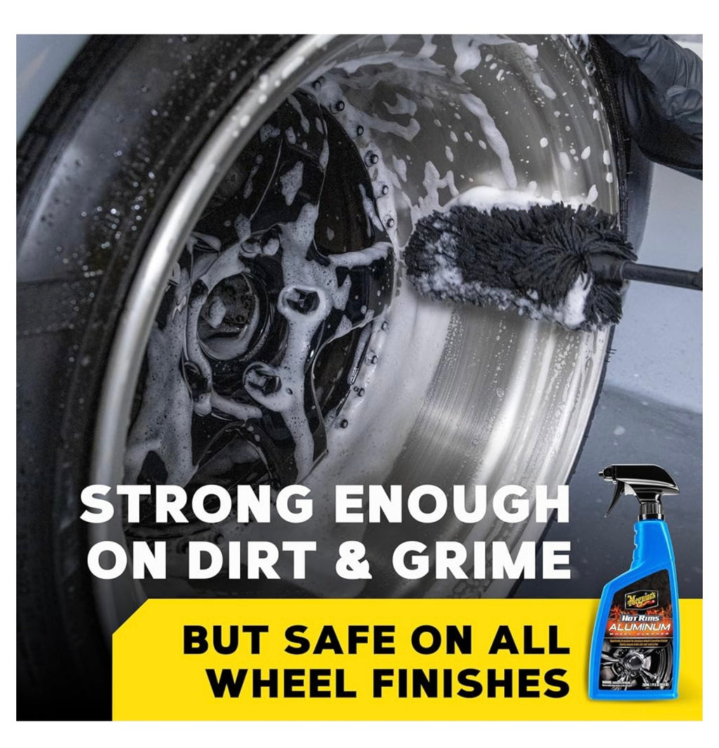 Meguiar's Hot Rims Aluminum Wheel Cleaner -24 Oz SprayWheel Cleaner, Removes Brake Dust, Road Grime and Dirt, Safe Car Detailing Spray for Cleaning Bare Aluminum Wheels