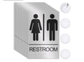 ASSURED SIGNS Unisex Restroom Sign for Business - 1 Pack - 9 x 6 Inch. Set of 10.