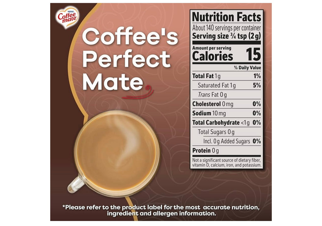 Coffee Mate Chocolate Creme Zero Sugar Powder Creamer, 10.2 Oz. Best by March 2027.