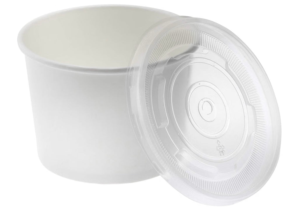 NYHI Kraft 25 Pack 8 oz White Small Paper Bowls Soup Storage Containers With Lids Insulated Take Out Disposable Food Storage Cups For Hot Cold Foods To Go Bowls With Vented LidsProduct Images and Videos