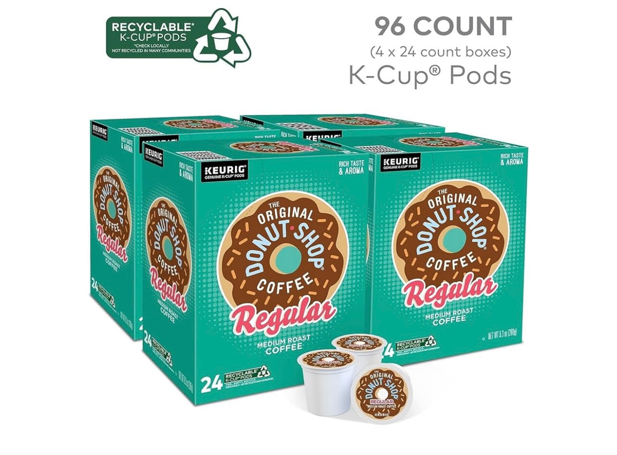The Original Donut Shop Regular Medium Roast Coffee, K-Cup Pods, 96 Count