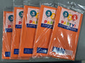 Orange Plastic Tablecloth, 54in x 108in (5 pack)