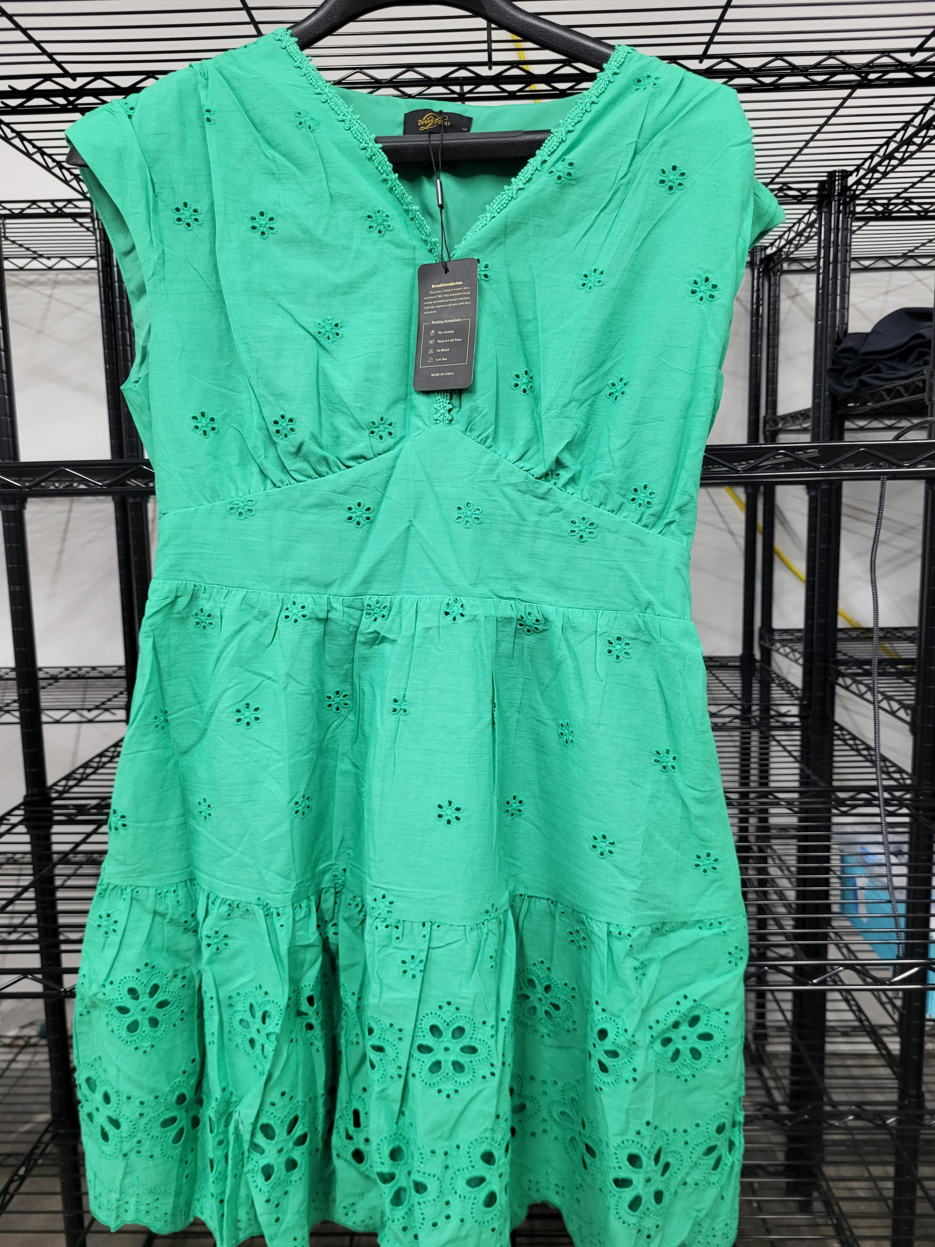 Summer Eyelet Mini Dress (Large)