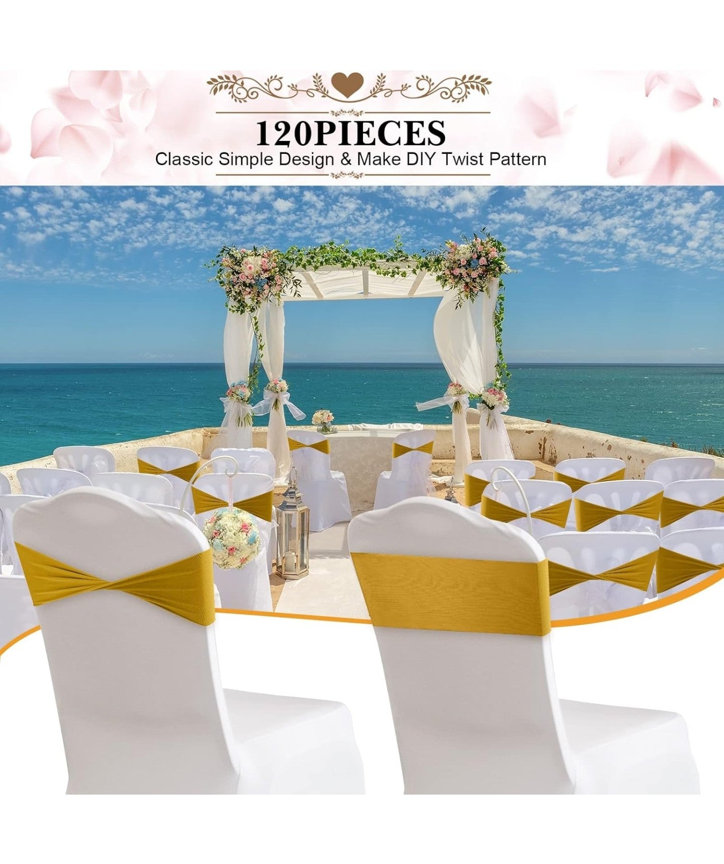 Frienda 120 Pieces Spandex Stretch Chair Sashes