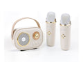 Retro Karaoke Speaker with 2 Wireless Microphones