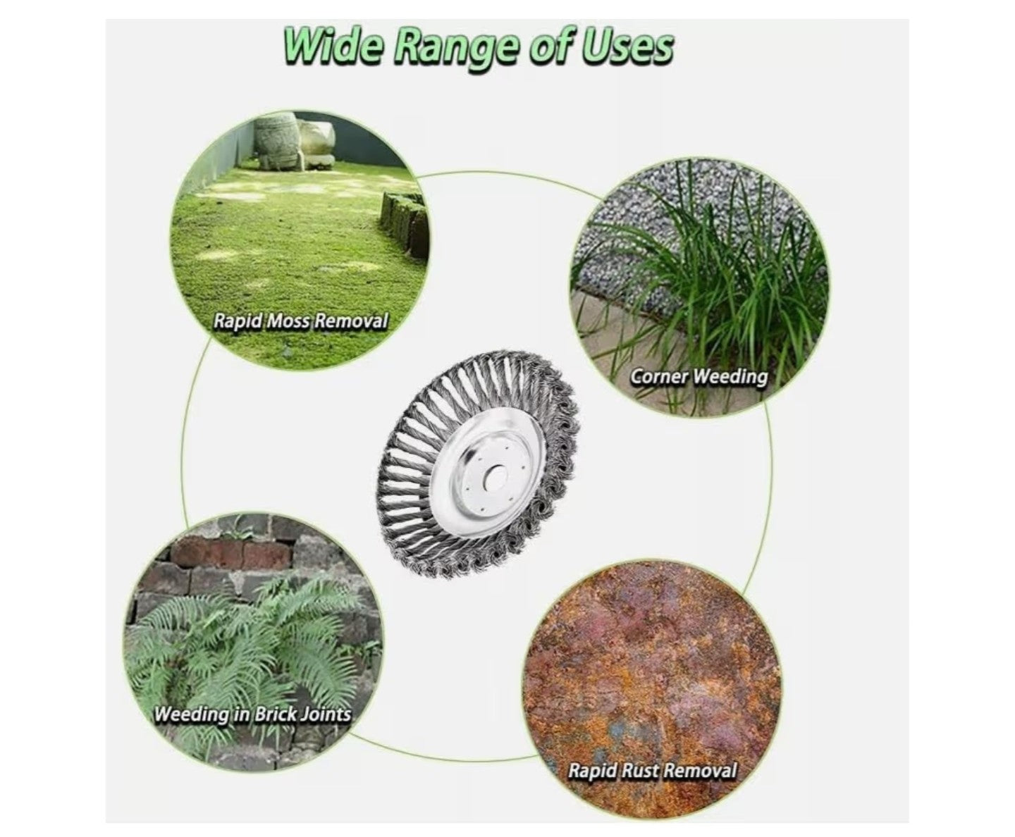 10 inch Steel Wire Wheel Brush Grass Trimmer Head Weed Cleaning Garden Cutter