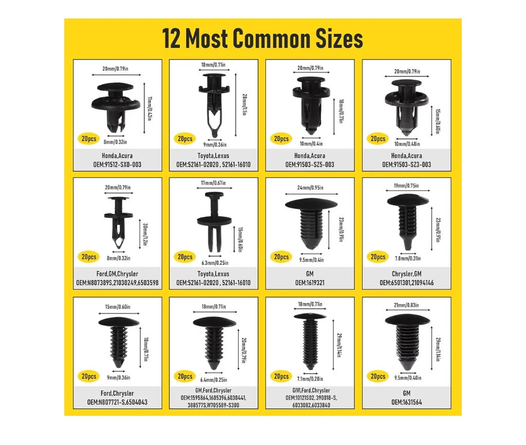 JinnEterri 240 Retainer clips + 5 faster removers