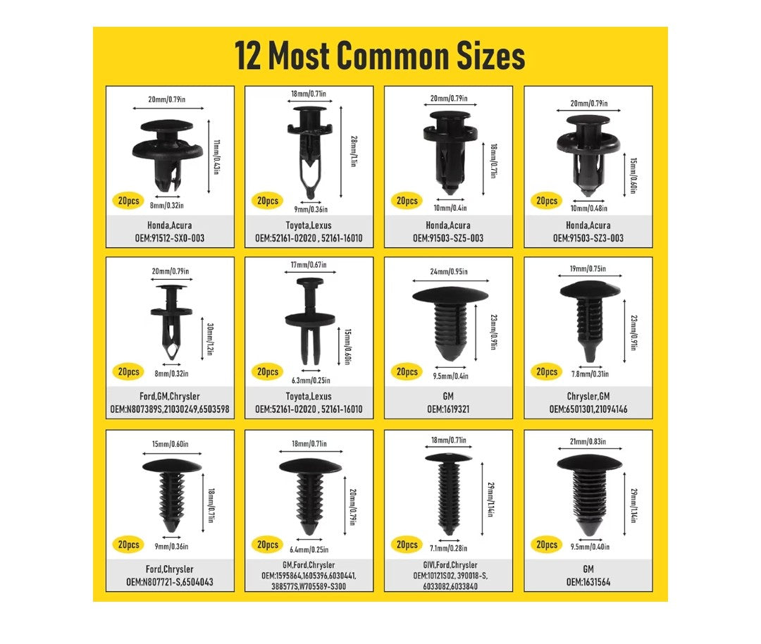 JinnEterri 240 Retainer clips + 5 faster removers