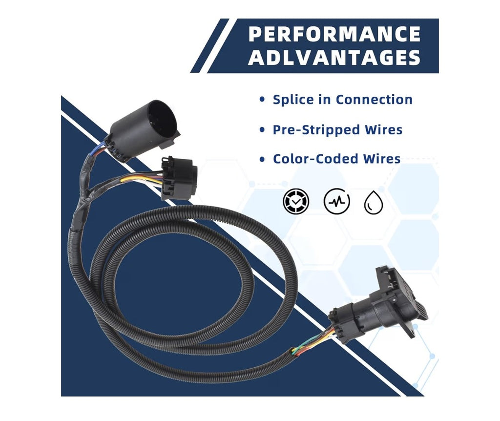 7-Pin Vehicle-Trailer Witing Harness Extension 7ft