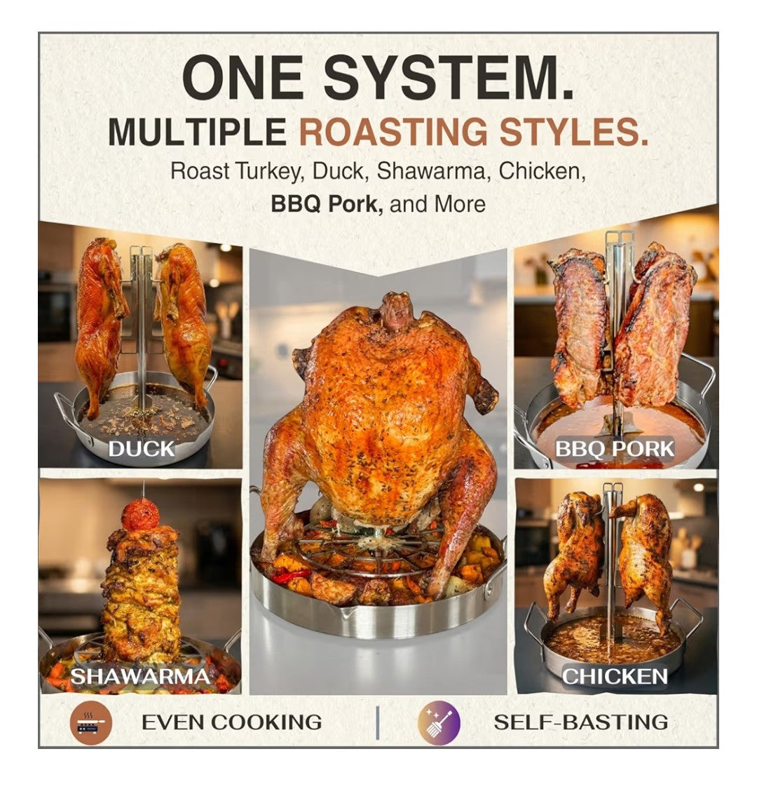 The Uproaster All-In-One Vertical Roast Pan