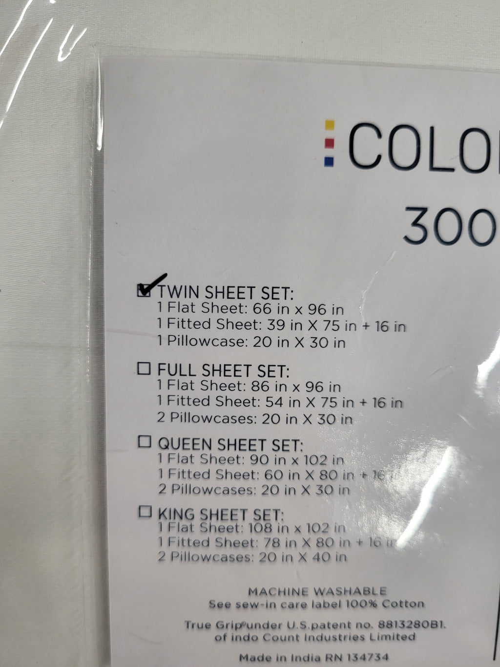 Color Sense 3 Piece Sheet Set (Twin)