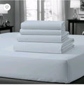 Purity Home 100% Cotton King Bedsheet Set, Sateen Green Wrinkle-Resistant 4-Piece Set Light Blue