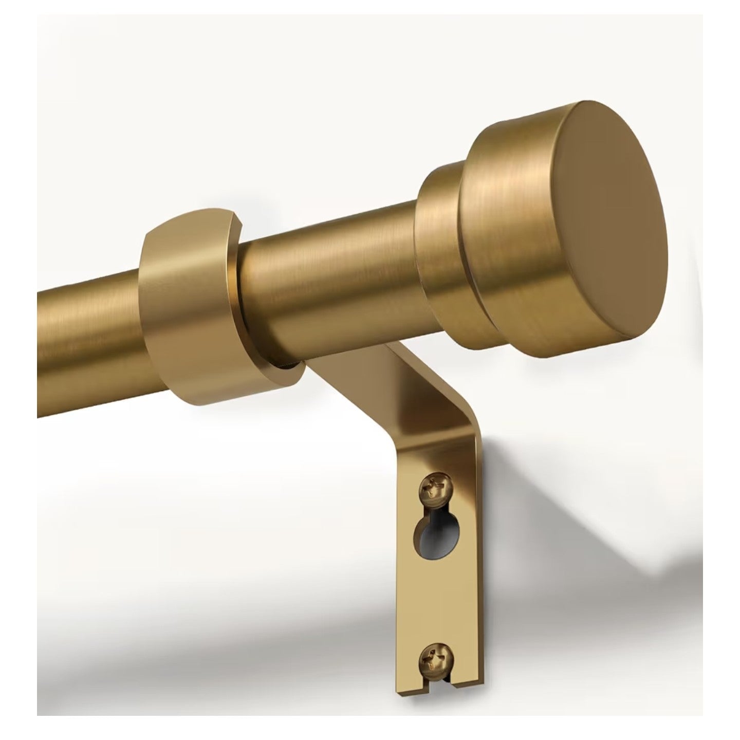 Lootkell Warm Gold Curtain Rods for Windows 72 to 144 Adjustable Length Heavy Duty