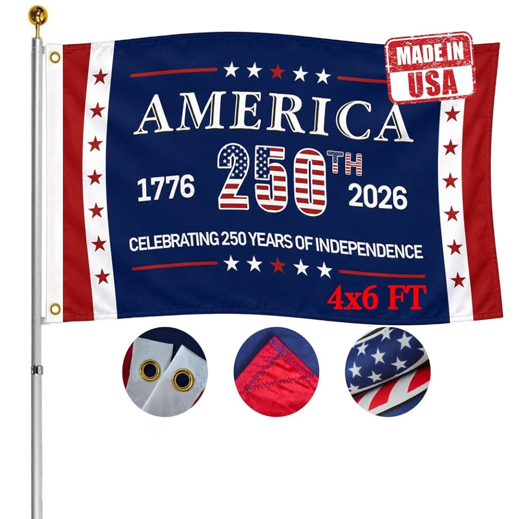 Double Sided USA 250th Anniversary Flag (4x6)