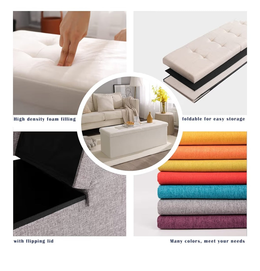 Storage Ottoman Bench 75L 30in