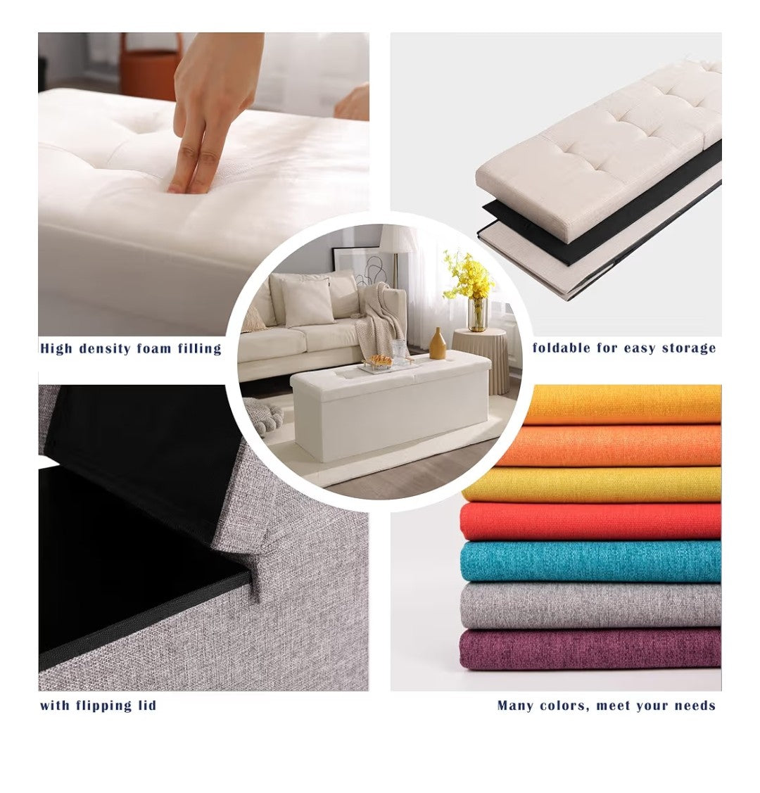 Storage Ottoman Bench 75L 30in