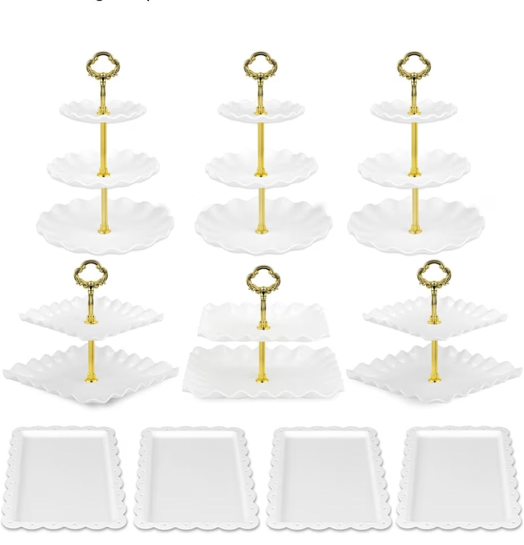 Serving Trays and Cupcake Stand Set
