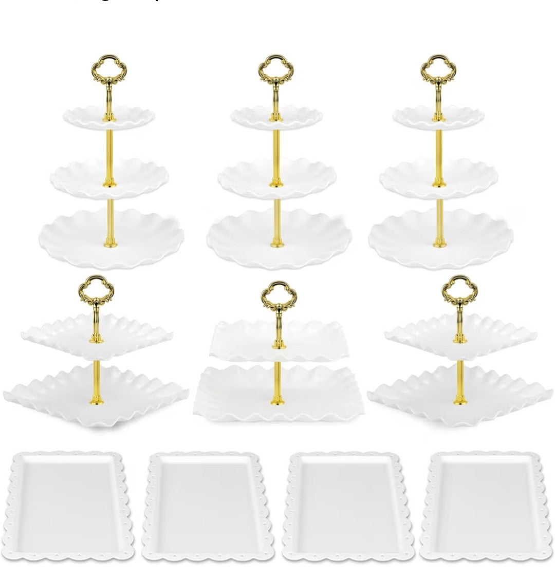 Serving Trays and Cupcake Stand Set