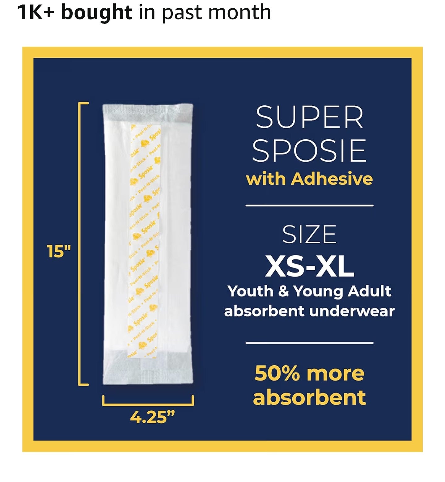 Super Sposie Booster Pads, Max Absorbency for Nighttime