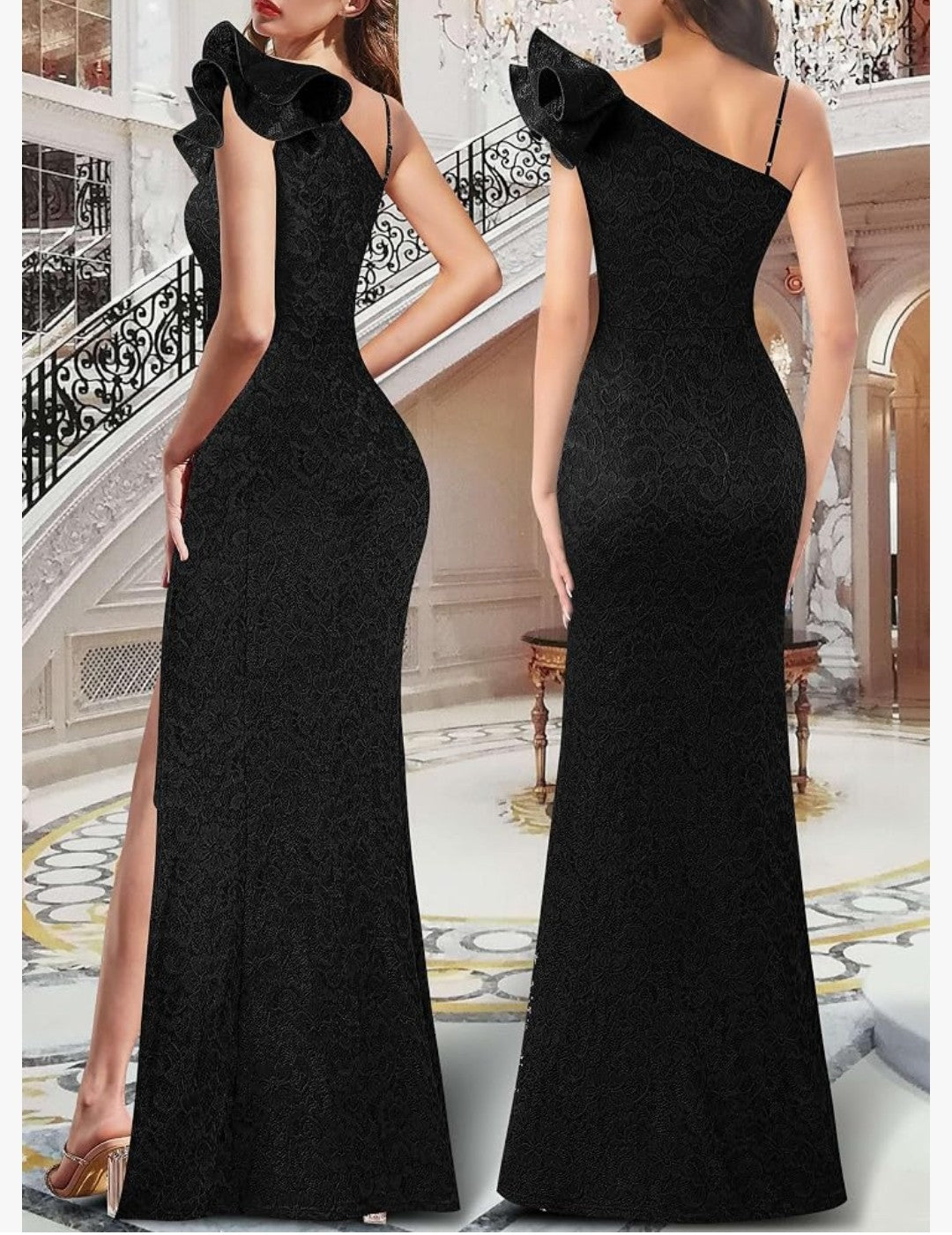 VFSHOW One Shoulder Strap Maxi Dress (Size Large)