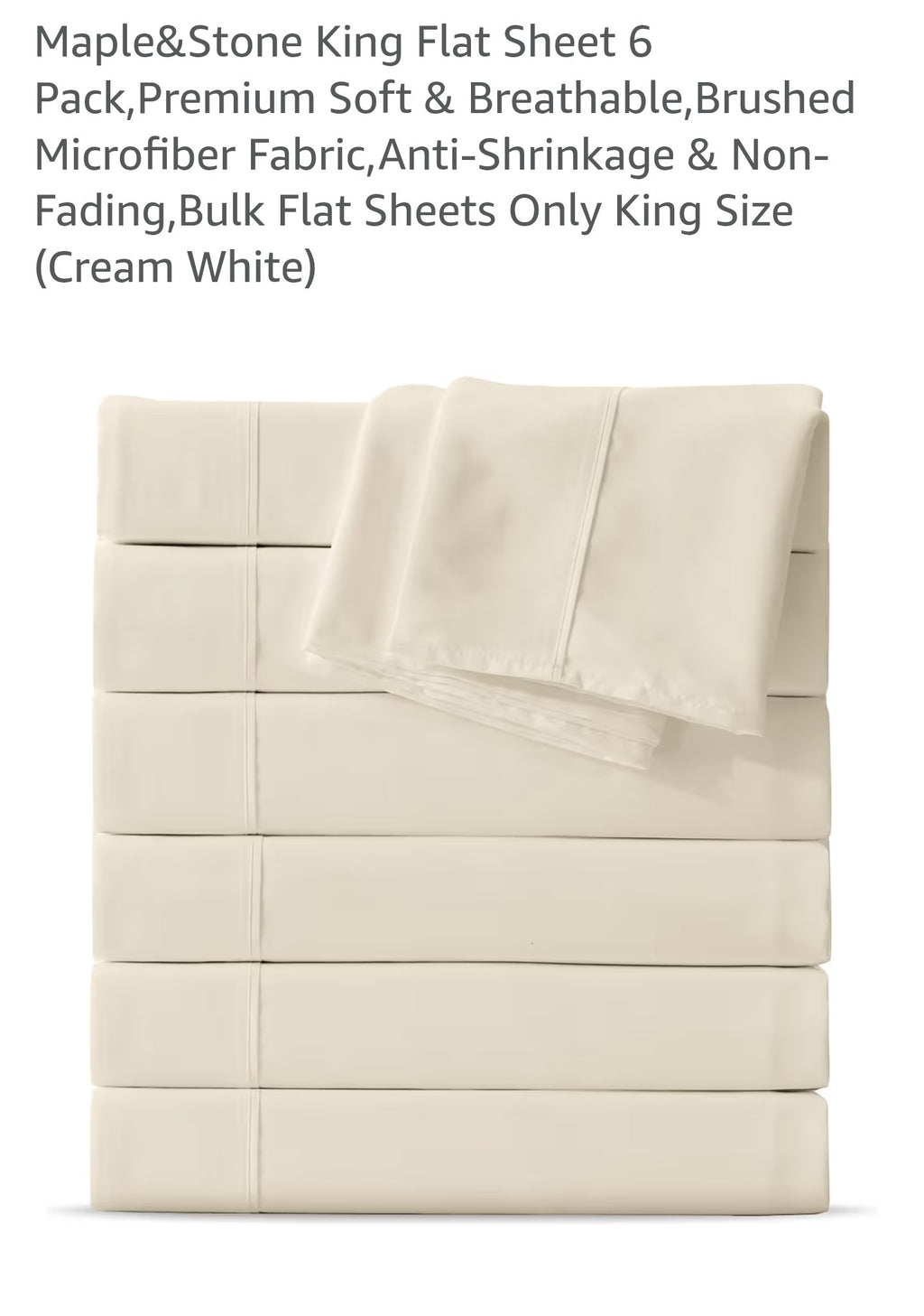 Maple&Stone King Flat Sheet 6 Pack