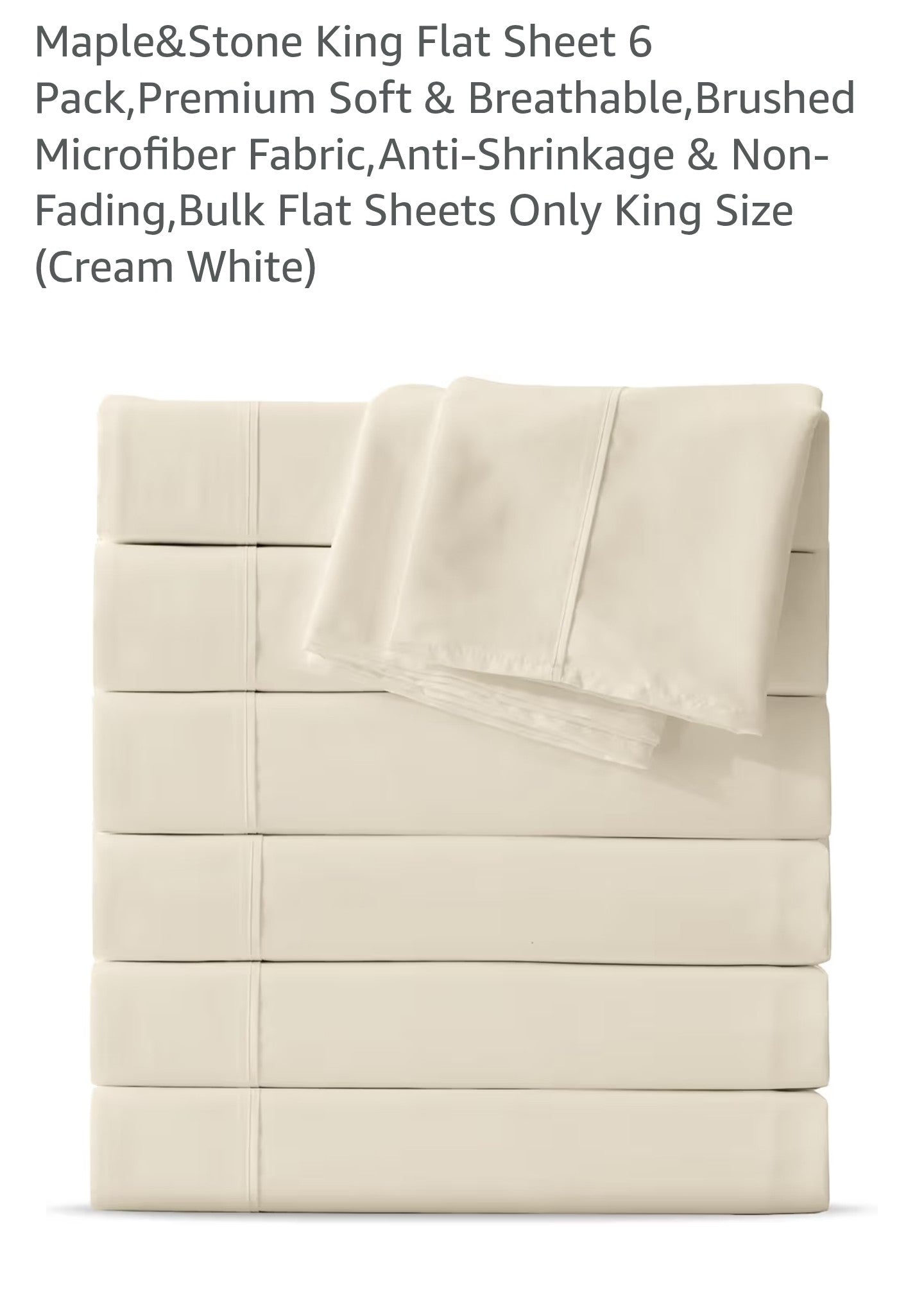 Maple&Stone King Flat Sheet 6 Pack