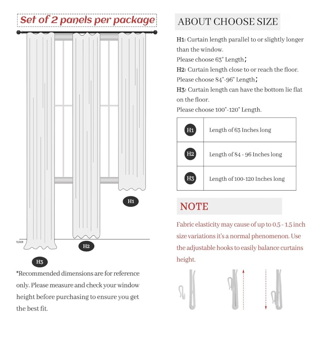 Pleated Drapes 102in 2 Panels