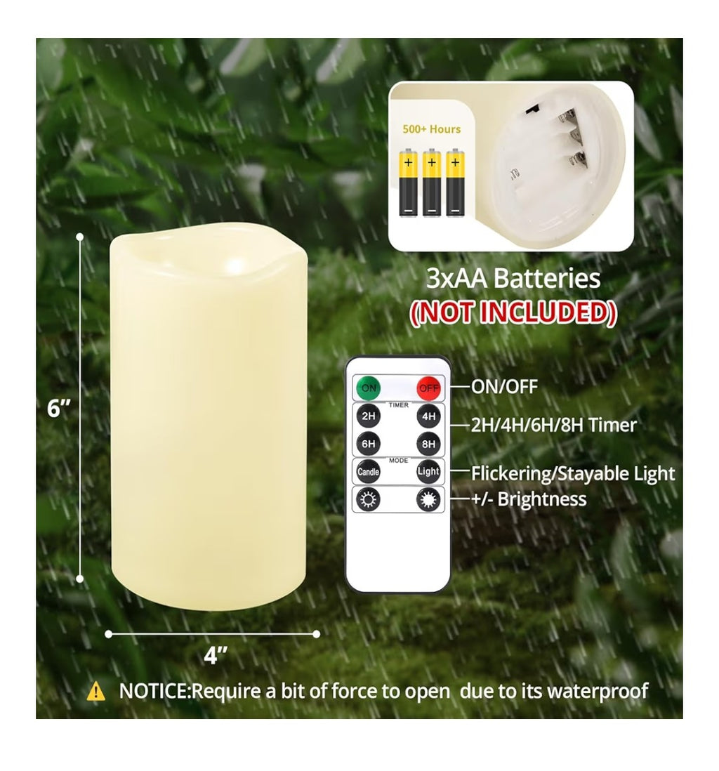 6x4in Flameless Candles 2 pack