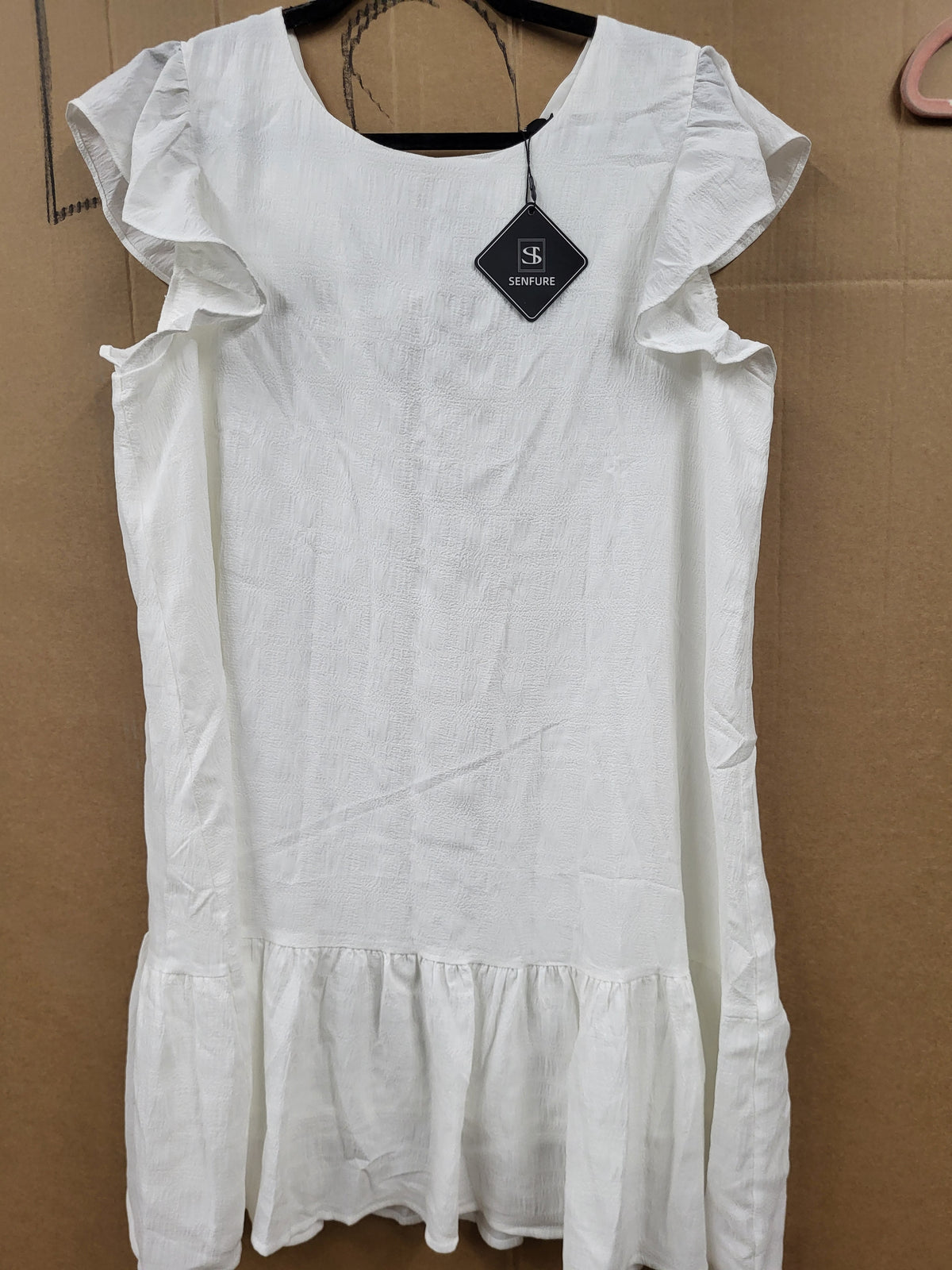 Ruffle Cap Sleeve Mini Dress (XL)