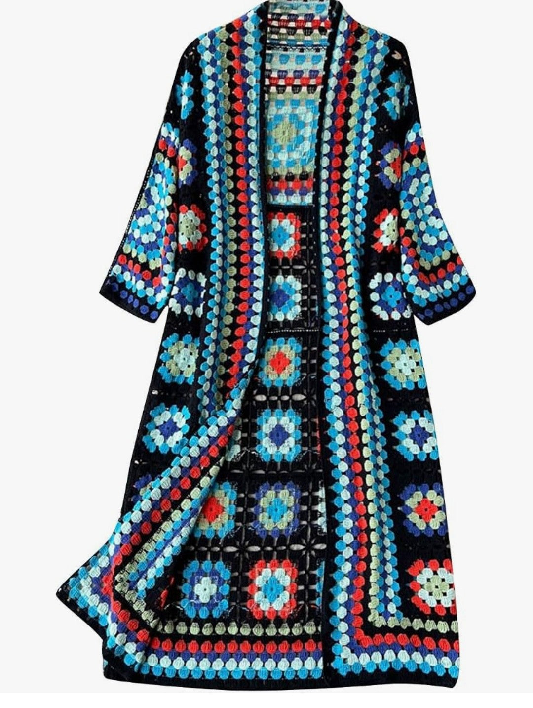 Floral Knit Long Cardigan
