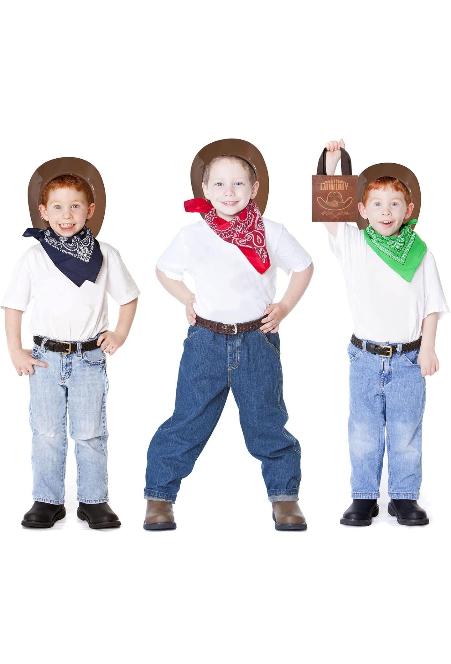 SATINIOR 24 Pcs Plastic Cowboy Hats for Kids Set Western Party