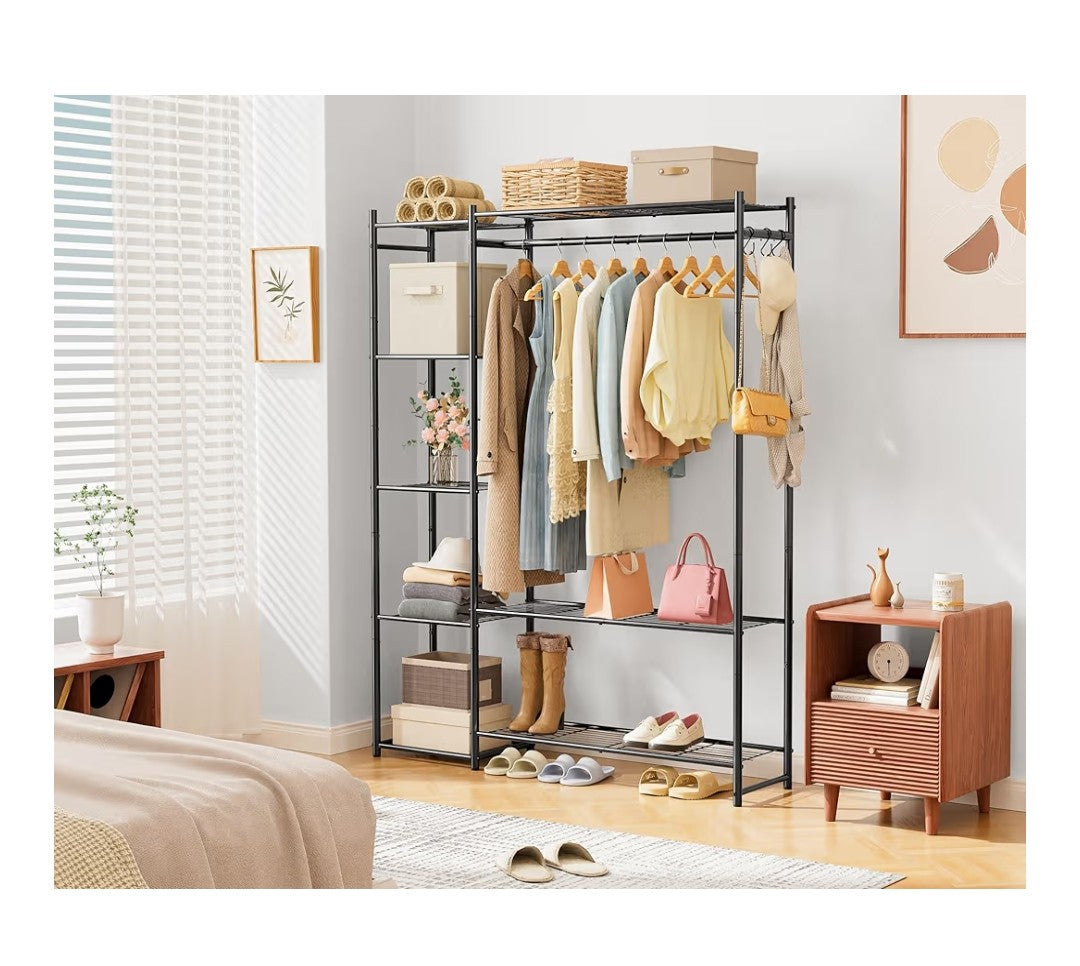 Wardrobe Closet, Portable Clothes Rack 4-Tiers