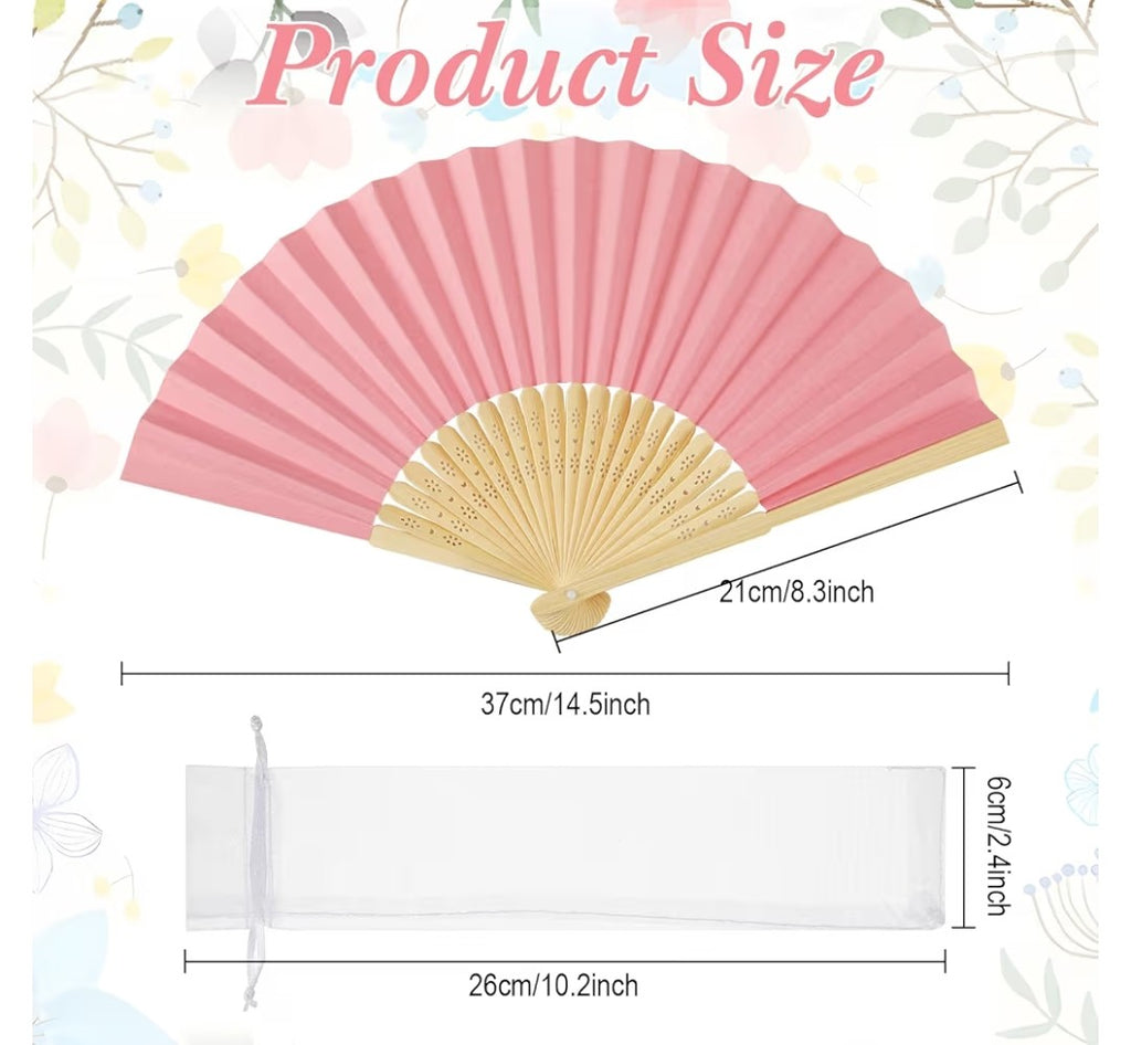 Folding Paper Fans (50 count)