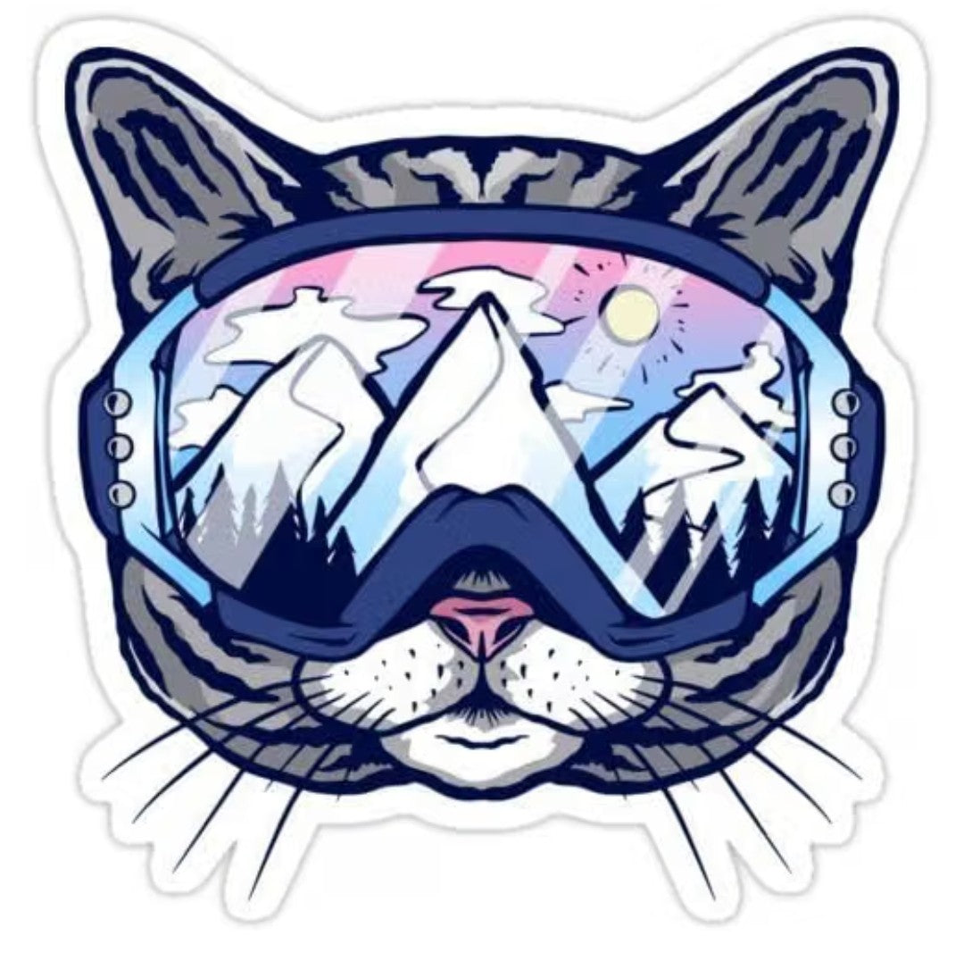 Car with Ski Goggles Decal (5")