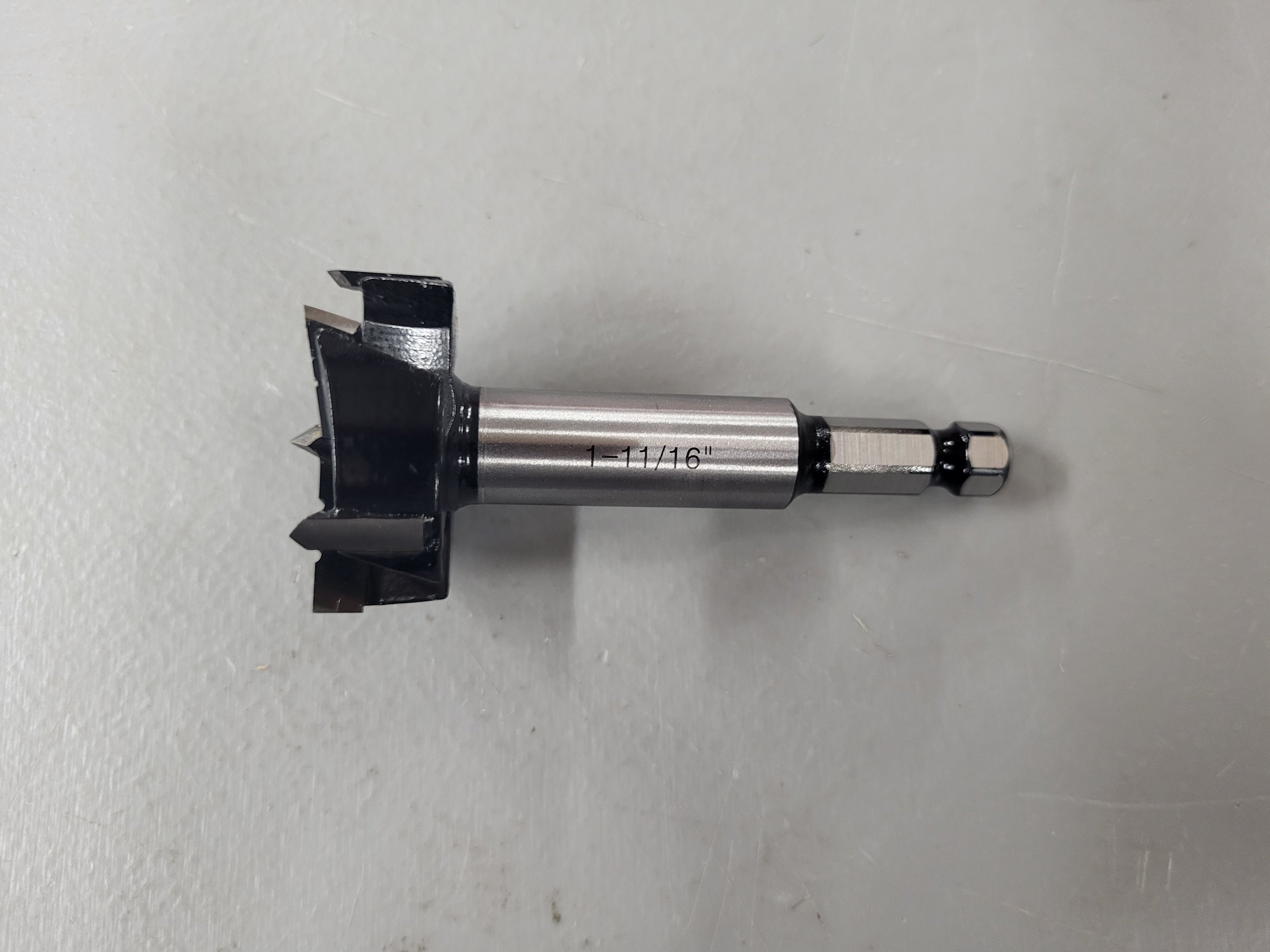 Forstner Drill Bit, 1-11/16" Quick Change Hex Shank