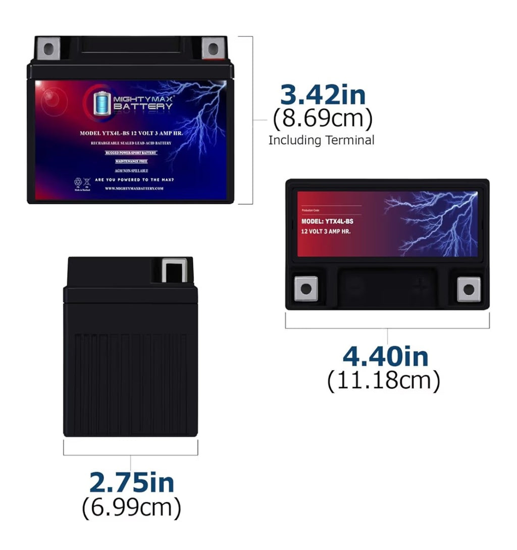 Mighty Max Battery YTX4L-BS SLA
