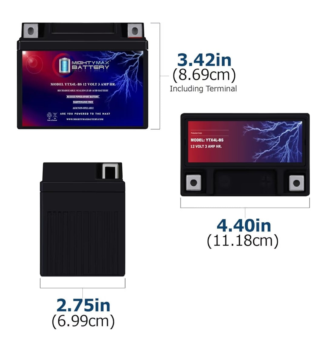 Mighty Max Battery YTX4L-BS SLA