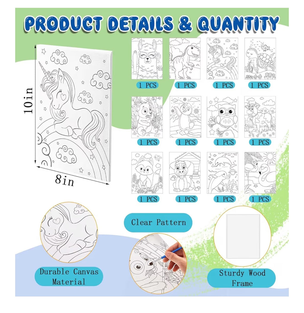 (207)
Ctosree 12 Pcs Pre Drawn Canvas.