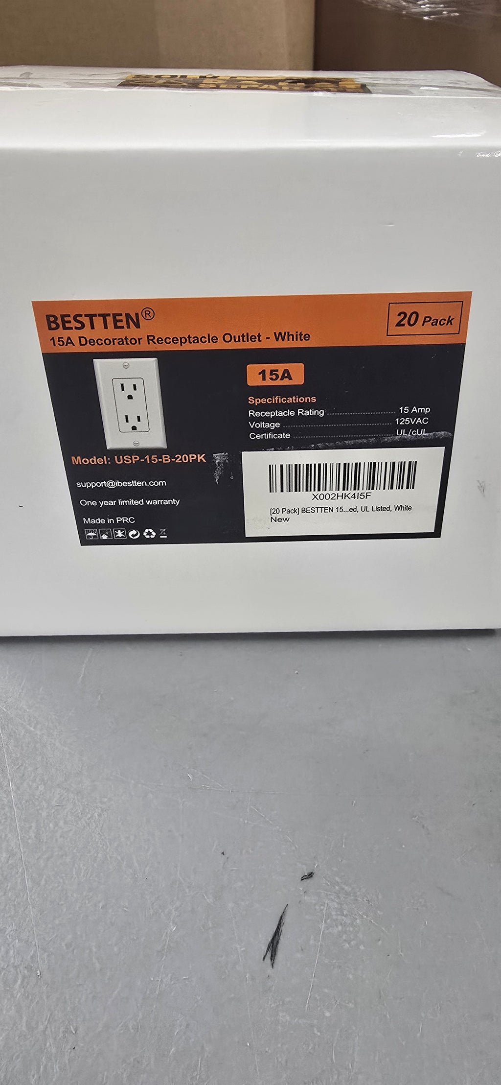 BESTTEN 20 Pack 15 Amp Decorator Wall Receptacle Outlet