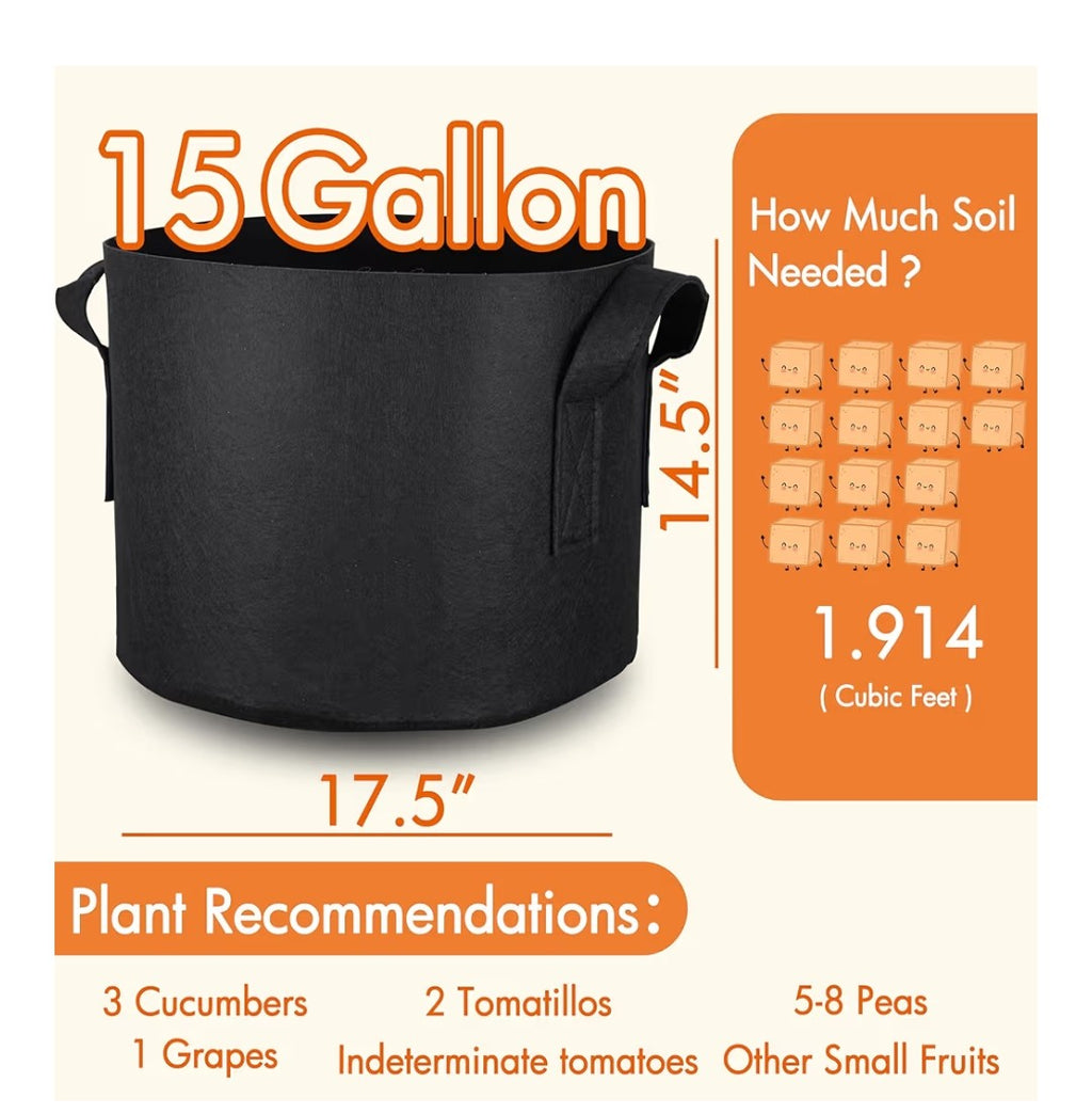 Garden 10-Pack 15 Gallon Grow Bags
