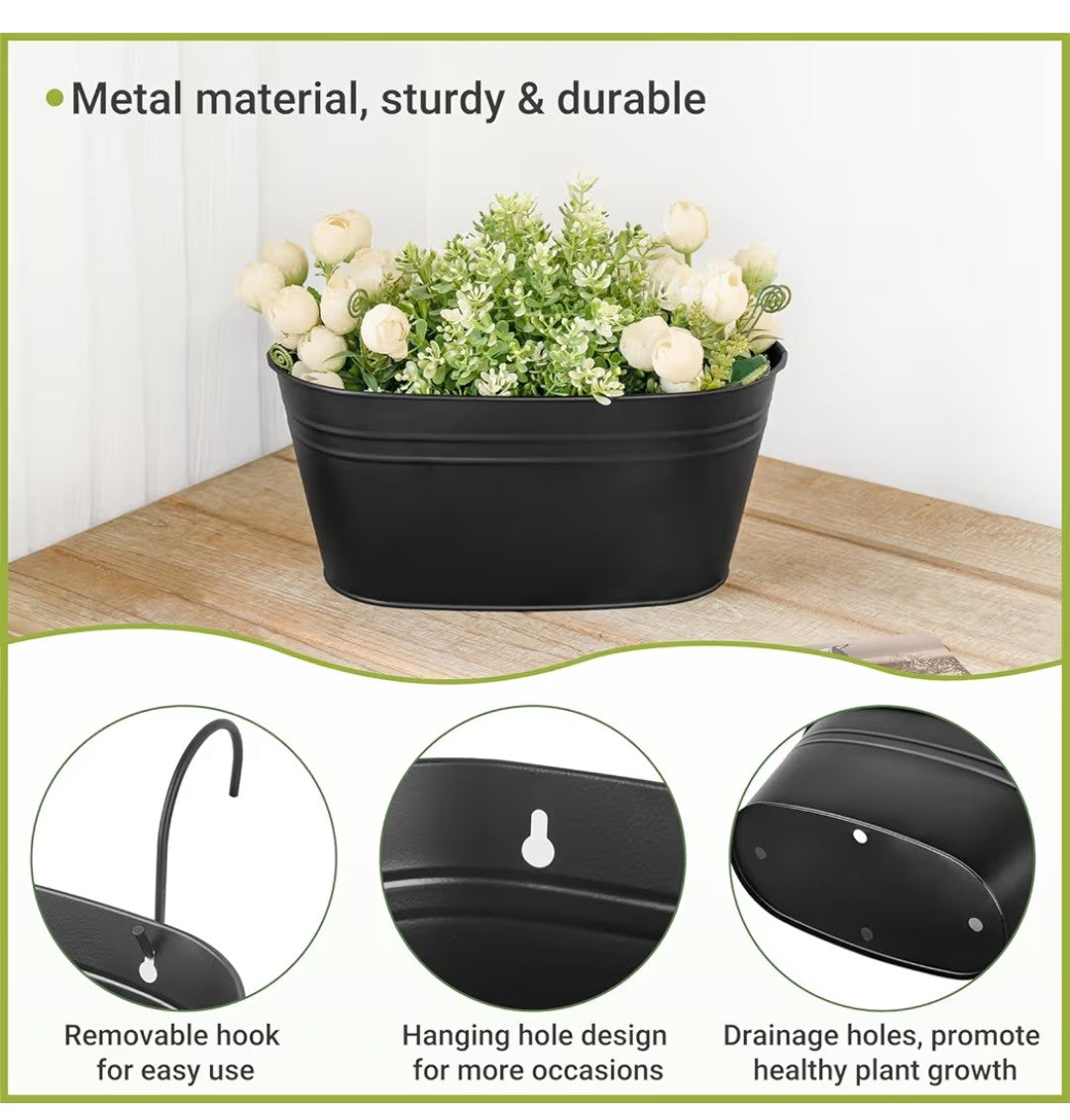 Hanging Flower Pots for Railing Fence 3 pieces
