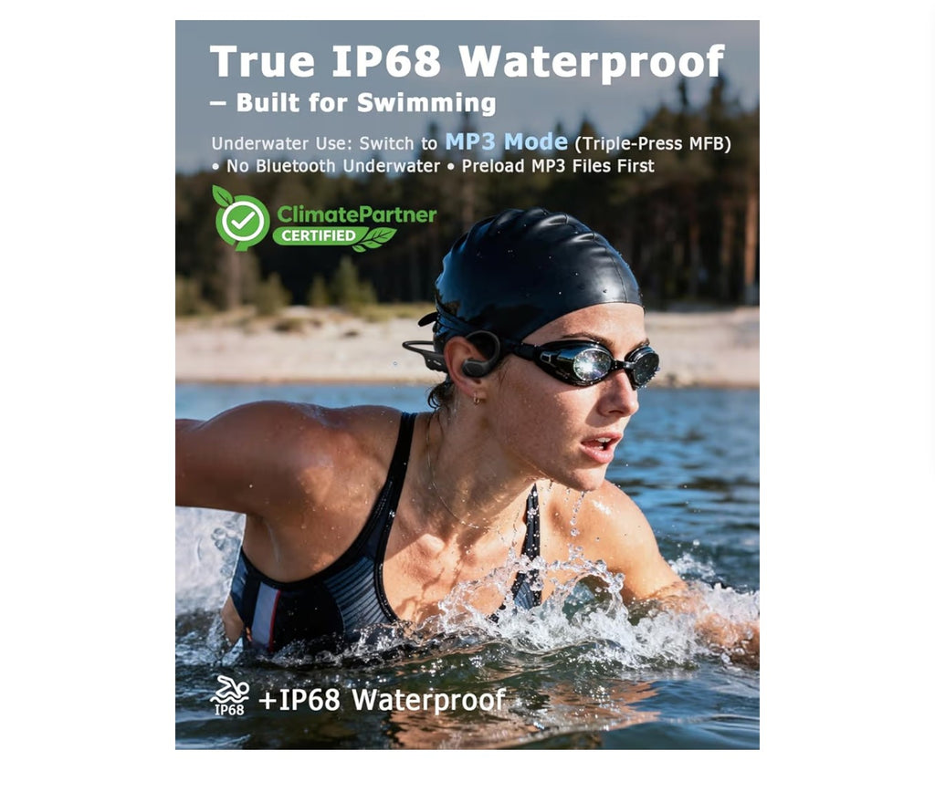 Bone Conduction Headphones for Swimming - Open-Ear Wireless Sport