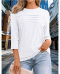 3/4 Sleeve Pleated Blouse (2XL)