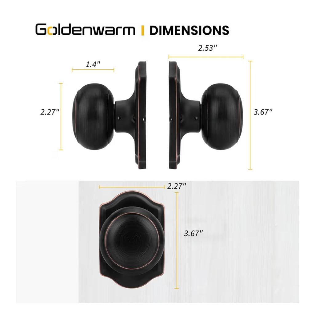 Goldenwarm Oil Rubbed Bronze Dummy Door Knobs.