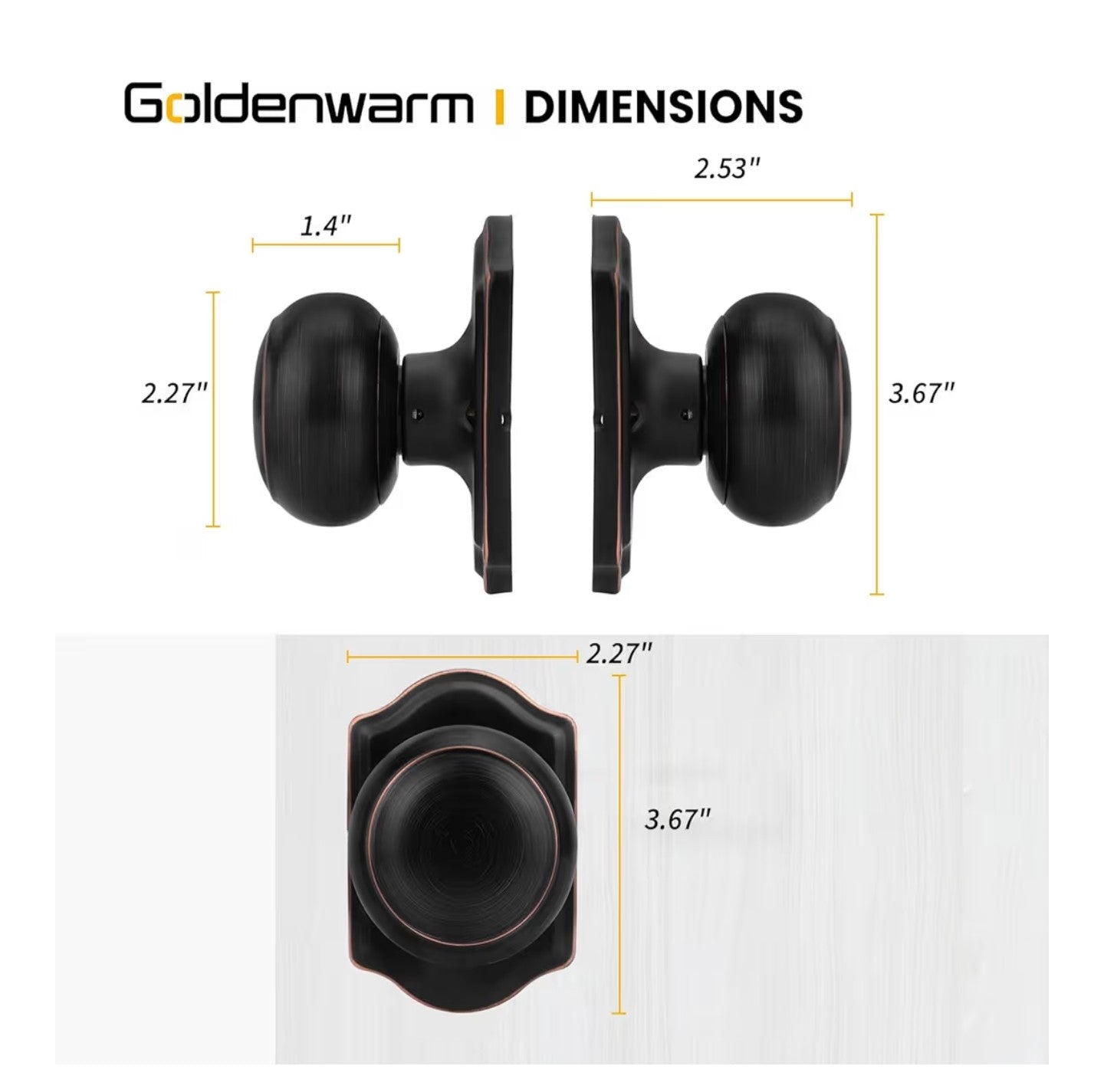 Goldenwarm Oil Rubbed Bronze Dummy Door Knobs.